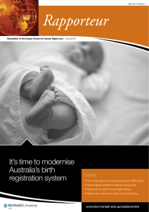 Rapporteur It’s time to modernise Australia’s birth registration system