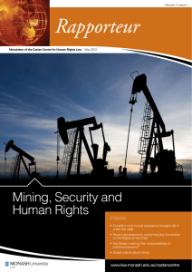 Rapporteur Mining, Security and Human Rights Inside