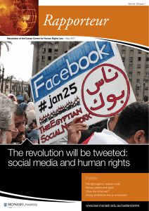 Rapporteur The revolution will be tweeted: social media and human rights Inside