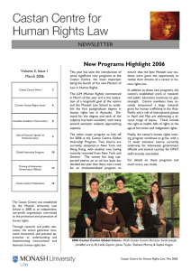 New Programs Highlight 2006 NEWSLETTER Volume 5, Issue 1