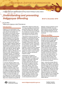 Understanding and preventing Indigenous offending INDIGENOUS JUSTICE CLEARINGHOUSE Brief 9, December 2010