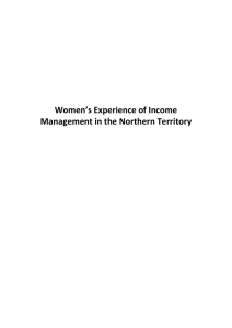 Women’s Experience of Income Management in the Northern Territory