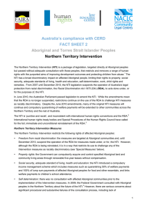 Australia’s compliance with CERD FACT SHEET 2 Northern Territory Intervention