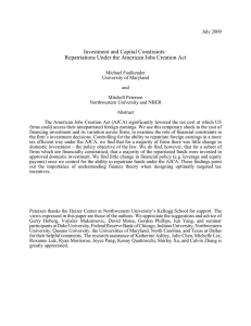 Investment and Capital Constraints: Repatriations Under the American Jobs Creation Act