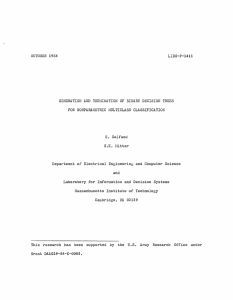 OCTOBER  1984 LIDS-P-1411 FOR  NONPARAMETRIC  MULTICLASS CLASSIFICATION