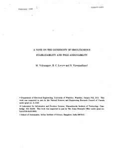 A GENERICITY  OF  SIMULTANEOUS STABILIZABILITY  AND  POLE ASSIGNABILITY