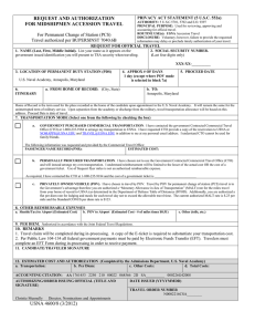 REQUEST AND AUTHORIZATION FOR MIDSHIPMEN ACCESSION TRAVEL