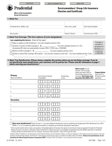 Servicemembers’ Group Life Insurance Election and Certificate 1. About You