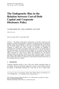 The Endogeneity Bias in the Relation between Cost-of-Debt Capital and Corporate Disclosure Policy