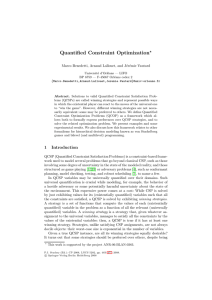 Quantified Constraint Optimization  Marco Benedetti, Arnaud Lallouet, and J´ er´