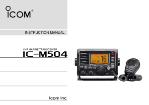 iM504 INSTRUCTION MANUAL VHF MARINE TRANSCEIVER