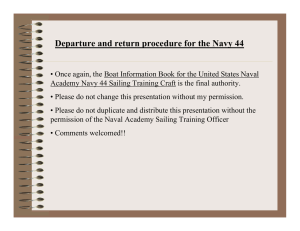 Departure and return procedure for the Navy 44