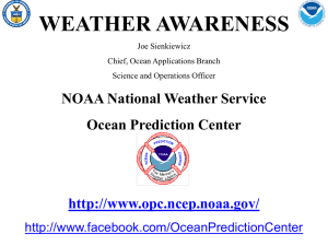 WEATHER AWARENESS NOAA National Weather Service Ocean Prediction Center