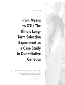 From Means to QTL: The Illinois Long- Term Selection