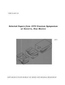Selected Papers from 1970 Uranium Symposium at Socorro, New Mexico CIRCULAR 118 1971