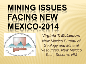 MINING ISSUES FACING NEW MEXICO-2014 Virginia T. McLemore
