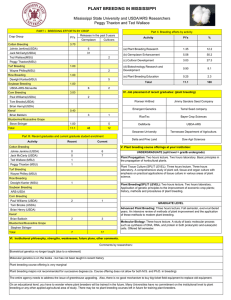 PLANT BREEDING IN MISSISSIPPI Mississippi State University and USDA/ARS Researchers