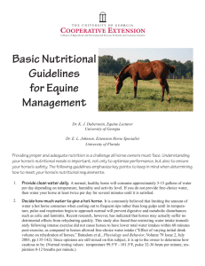 Basic Nutritional Guidelines for Equine Management