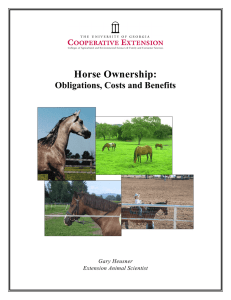 Horse Ownership: Obligations, Costs and Benefits Gary Heusner Extension Animal Scientist