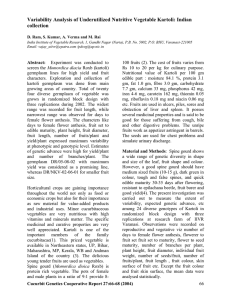 Variability Analysis of Underutilized Nutritive Vegetable Kartoli: Indian collection