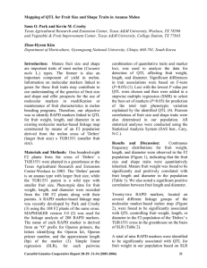 Mapping of QTL for Fruit Size and Shape Traits in...  Soon O. Park and Kevin M. Crosby