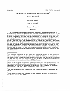 July  1988 LIDS-P-1798  (revised) Estimation for Boundary-Value Descriptor Systems Ramine Nikoukhah