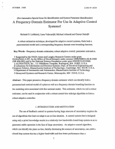 A  Frequency-Domain  Estimator For Use  In Adaptive ... Systemst