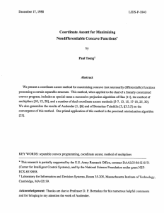 Coordinate Ascent  for  Maximizing Nondifferentiable  Concave  Functions* Abstract