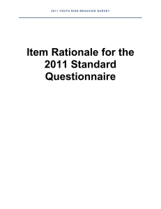 Item Rationale for the 2011 Standard Questionnaire