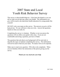 2007 State and Local Youth Risk Behavior Survey