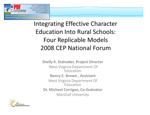 Integrating Effective Character Education Into Rural Schools: Four Replicable Models