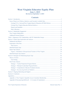 West Virginia Educator Equity Plan June 1, 2015 Contents