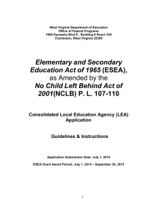 West Virginia Department of Education Office of Federal Programs