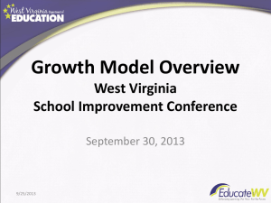 Growth Model Overview West Virginia School Improvement Conference