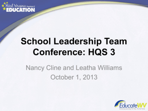 School Leadership Team Conference: HQS 3 Nancy Cline and Leatha Williams