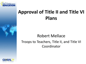 Approval of Title II and Title VI Plans Robert Mellace
