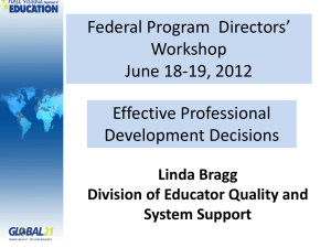 Federal Program  Directors’ Workshop June 18-19, 2012 Effective Professional