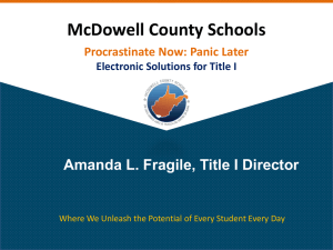 McDowell County Schools Amanda L. Fragile, Title I Director