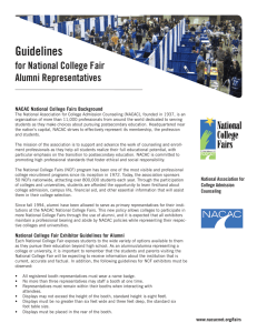 Guidelines for National College Fair Alumni Representatives NACAC National College Fairs Background