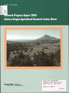 earth Progress Report 2005: Eastern Oregon Agricultural Research Center, Burns Oregon State no.
