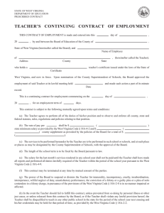 TEACHER’S  CONTINUING  CONTRACT  OF EMPLOYMENT