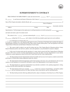 SUPERINTENDENT’S CONTRACT