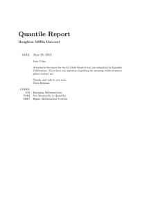 Quantile Report Houghton Mifflin Harcourt June 28, 2013