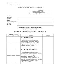 INSTRUCTIONAL MATERIALS ADOPTION  PART I -GENERIC EVALUATION CRITERIA