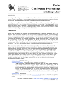 Conference Proceedings Finding BIOLOGY in the Biology  Library