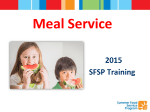 Meal Service 2015 SFSP Training 1