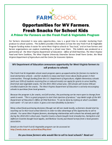 Opportunities for WV Farmers Fresh Snacks for School Kids