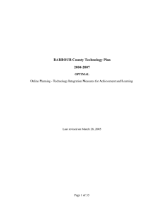 BARBOUR County Technology Plan 2004-2007