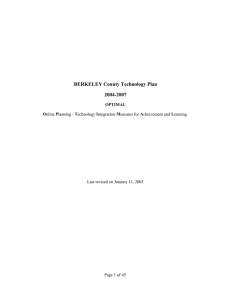 BERKELEY County Technology Plan 2004-2007