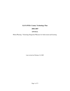 KANAWHA County Technology Plan 2004-2007